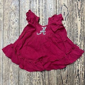 Kids Alabama Ruffled Crimson Dress